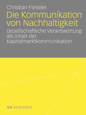 cover image of Die Kommunikation von Nachhaltigkeit